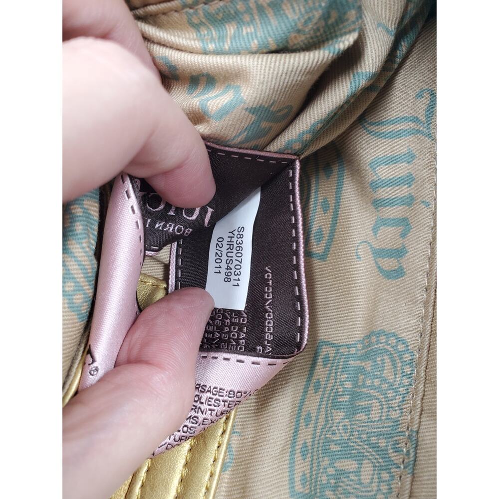 Juicy Couture Green Yellow Paisley Couture Baby Shoulder Bag Vintage Y2K - Picture 6 of 16